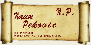 Naum Peković vizit kartica